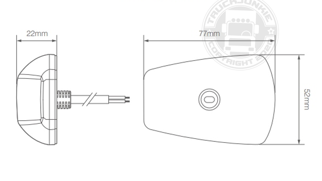 LAMPADA SUPERIORE A LED / LAMPADA DI MARCIA - 9-32V - VETRO TRASPARENTE