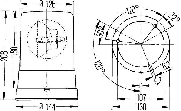 Faro rotante Hella KL710 Standard