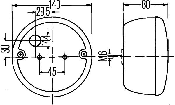 HELLA - FANALE POSTERIORE - 140 MM