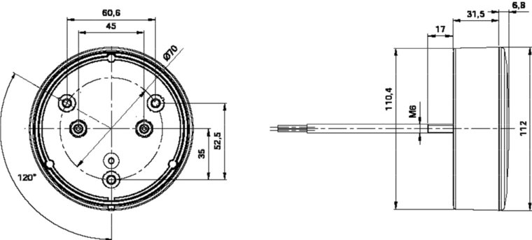 JOKON - LED ROTONDA LUCE POSTERIORE / LUCE RETROMARCIA / LUCE POSTERIORE NEBBIA - 24V