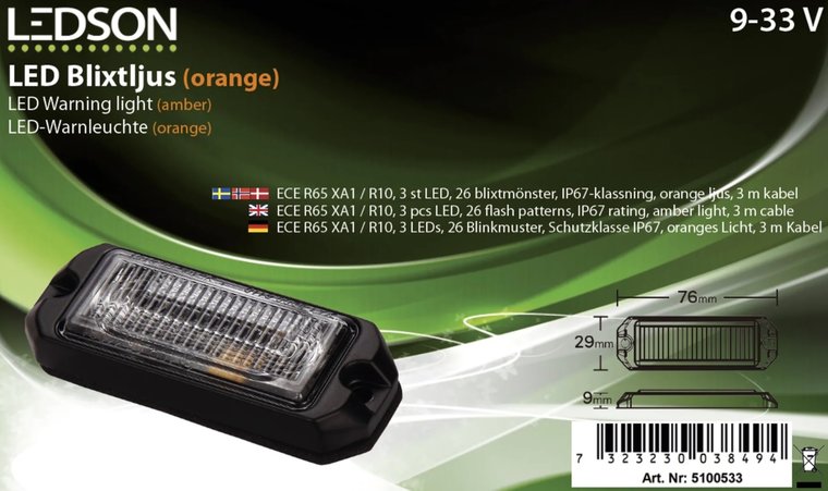 flitser led vrachtwagen oranje led