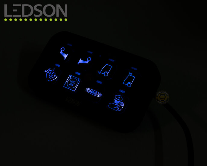 LEDSON COMMANDER GEN2 - PANNELLO INTERRUTTORE A REL&Egrave; - 8 USCITE - BLUETOOTH / CONTROLLO APP / RGB