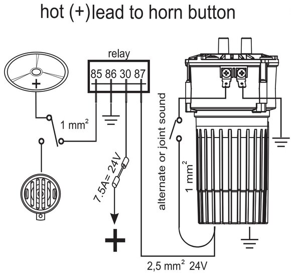 12V - MARCO - TROMBA NAPOLITANO AD ARIA 2 TONI - INCL. COMPRESSORE