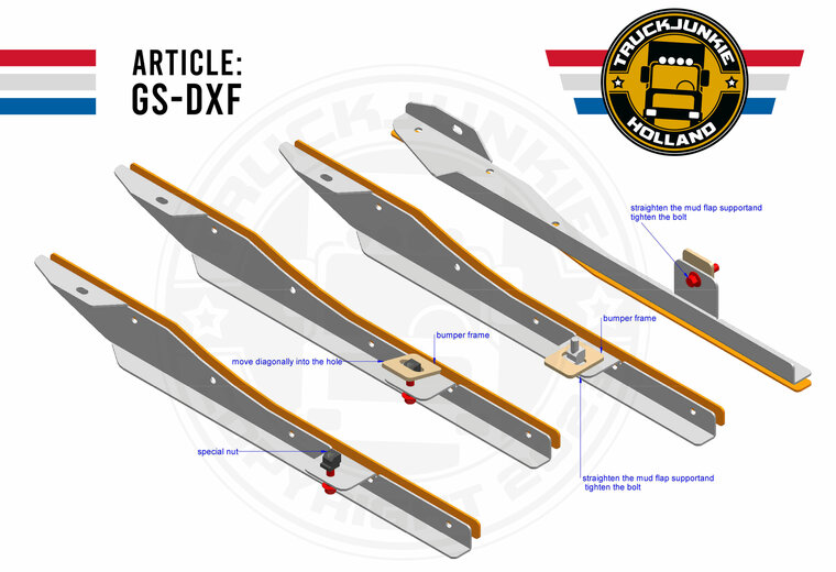 STAFFE PARASPRUZZI PARAURTI ANTERIORE - DAF XF EURO 6 (SET)