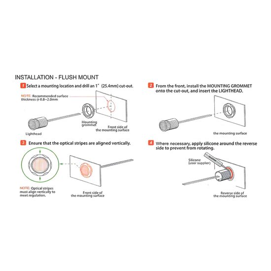 LEDSON - LED FLASH LIGHT - HIDE AWAY - ECE R65 - ARANCIA