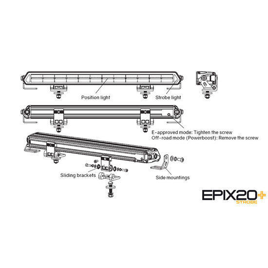 LEDSON EPIX20+ BARRA LED STROBE 20&rdquo; 180W POWERBOOST