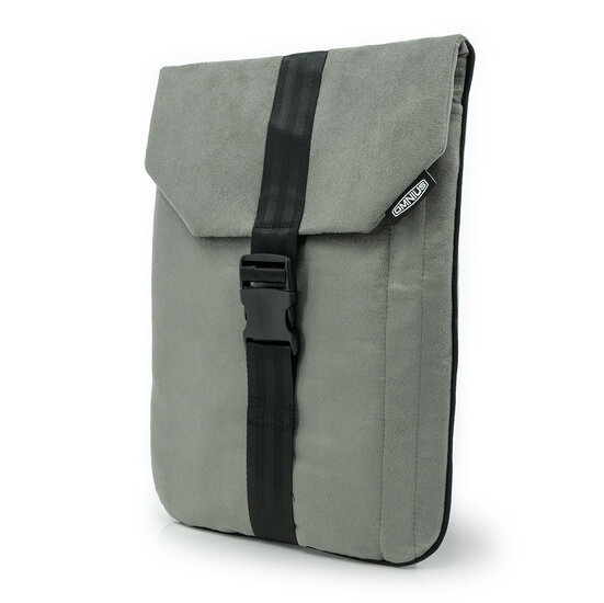 OMNIUS LAPTOP SLEEVE SMALL - GREY ALCANTARA -  BUCKLE LOCK