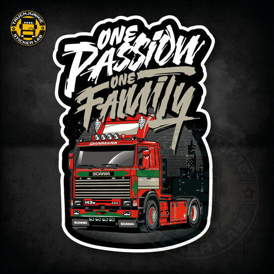 ONE PASSION ONE FAMILY RETRO - FULL PRINT ADESIVO