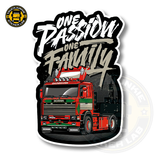 ONE PASSION ONE FAMILY RETRO - FULL PRINT ADESIVO