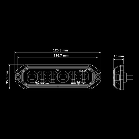 STRANDS - DARK KNIGHT STROBE LIGHT 6 LED - DOPPIO COLORE