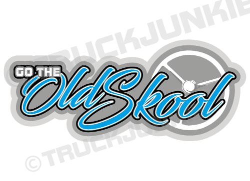 Go the Oldskool sticker blauw met wit stuur