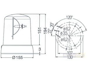 Faro rotante Hella KL7000 arancione 24V Default