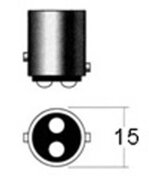 LAMPADA LED ROSSO - 360 13 DIODI P21/5W BAY15d