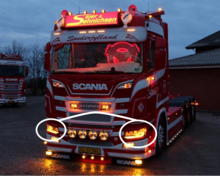 AMBRA  - LUCE DI POSIZIONE SUPPLEMENTARE - FANALE ANTERIORE A LED SCANIA 2016+