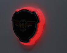 red scania emblem lighted