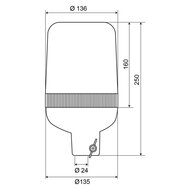 AEB &#039;590&#039; Halogen slip-on beacon 24v - Orange