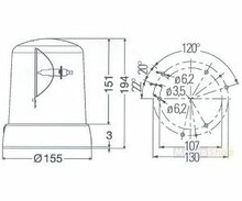 Faro rotante Hella KL7000 arancione 24V