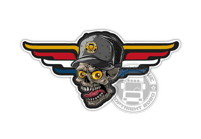 TJ SKULL TRUCKJUNKIE SCHEDEL STICKER