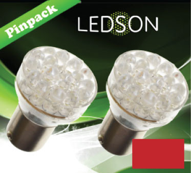 LAMPADA LED ROSSO - 24 DIODI P21W BA15s