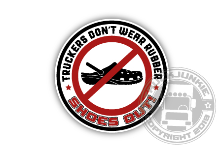 TRUCKERS DON'T WEAR RUBBER  STICKER VOOR VRACHTWAGEN